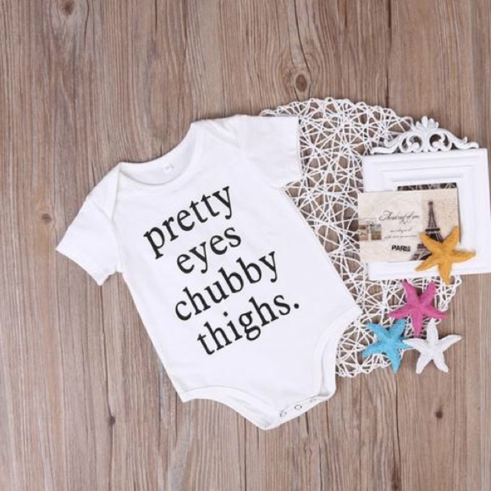 Pretty Eyes Chubby Thighs Boutique Bodysuit